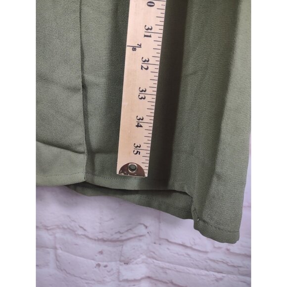 Davi & Dani Open Duster Sz S Green Embroidered Open Long Pockets Boho Hipster - Picture 5 of 11